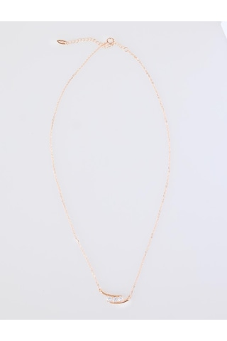 Jimmy Key Altın Rengi Sıralı Taş Detaylı Zarif Kolye 6ww429328150