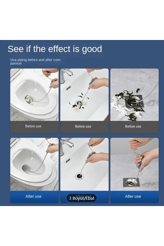 Lexroo 3 Metre Gider Açma Aparatı Spirali Tıkanıklık Açma Makinesi Mutfak Banyo Drenaj Duş Standart