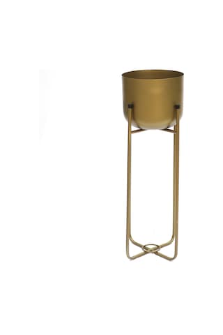Superbia Ayaklı Metal Saksı Orta Boy Sarı