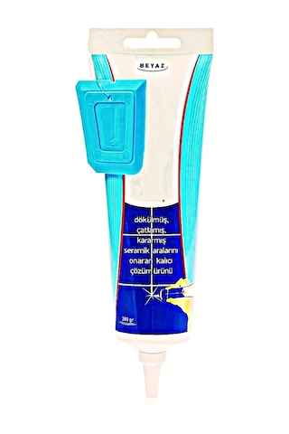 Hubrendy Çer 5 Adet Beyaz Derz Dolgusu - Lavabo Küvet Fayans Derzi Kalemi 380gr Spatula Hediyeli