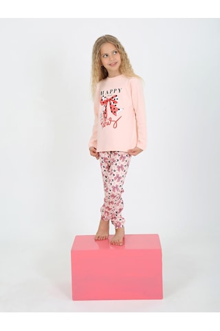 Kız Çocuk Uzun Kollu %100 Pamuklu Pijama Takımı Place Paris SOMON