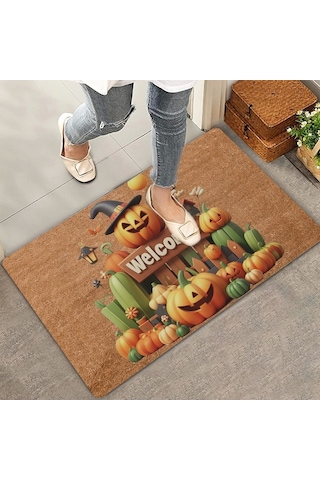 Valerine Life Cadılar Bayramı Bal Kabağı Welcome Kapı Önü Paspası 45 x 70 CM