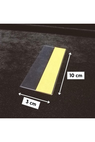 Cep Tipi Yapışkanlı Şeffaf Etiketlik 10x3cm U Tipi 50li Paket 50 Adet