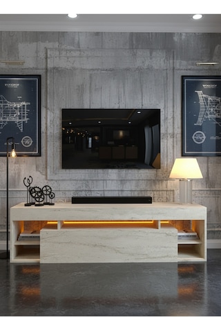 Resital Ledli Tv Ünitesi L1502-8 Traverten Traverten