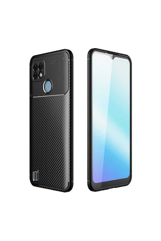 Realme C21 Kılıf Zore Negro Silikon Kapak Siyah