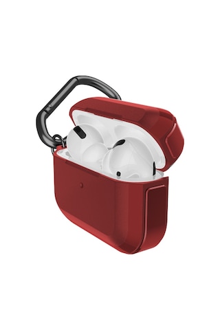 Apple Uyumlu AirPods Pro Raptic Trek Serisi Askı Aparatlı Kulaklık Kılıfı Kırmızı