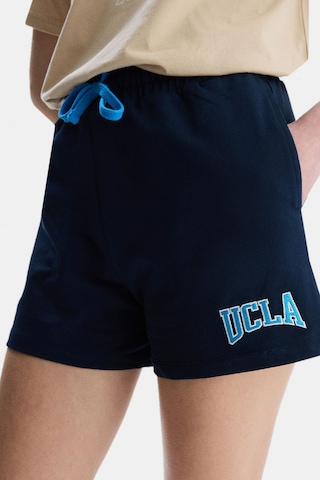 Ucla Rosa Lacivert Nakışlı Oversize Kadın Örme Şort Lacivert
