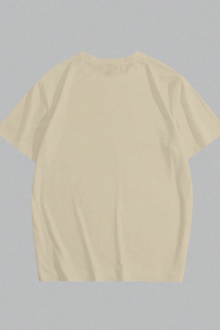 Erkek La California 1987 Baskılı Oversize Tshirt Bej
