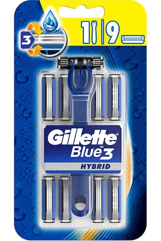Gillette Blue3 Sensor Hybrid Tıraş Makinesi + Yedek Tıraş Bıçağı 9'lu