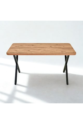 Modern Çarpı Ayak Dikdörtgen Yemek Masası Atlantik 140x80x75 Cm Atlantik - Çam