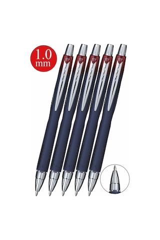 Kırmızı Jel Uçlu Pilot Kalem 5 Adet Uniball Jetstream Sxn-210 1.0 Mm Basmalı Pilot Kalem Roller Uçlu Likit Mürekkepli