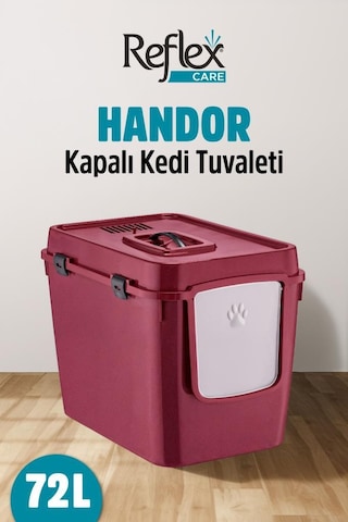 Reflex Care Handor Kapalı Kedi Tuvaleti Mor 57,5 X 43,5 X 39 Cm