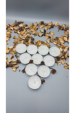 Tealight Mum Maxi Boy Soya Parafinli 50 Adet 450-500 Saat Yanma Çap:5,5 Cm 35 Gr Tealight Mum Beyaz