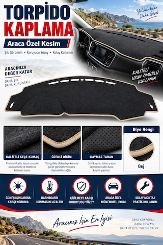 Trobus Volkswagen T7 2020+ 3d Torpido Koruma Kılıfı - Bej Biye