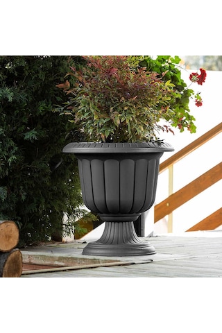 Serinova N002 Ayaklı Nergis Saksı 25,3 Litre Antrasit