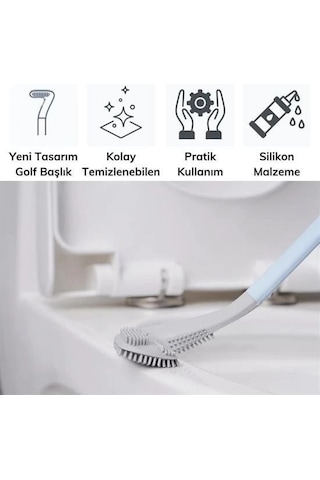 Bay Golf Tasarımlı Silikon Wc Klozet Mutfak Temizlik Fırçası Kanca Hediyeli Najmaddin Standart