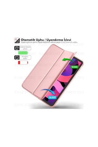 Apple Uyumlu iPad 10. Nesil 2022 10.9 Inç Tablet Flip Smart Standlı Akıllı Kılıf Smart Cover
