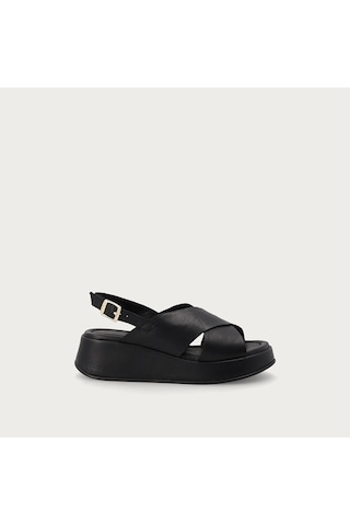 Nero Black Sandalet Kadın 04m4 Frau Leather Platform Sandals siyah