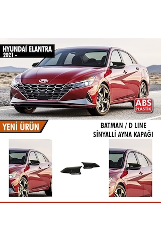 Hyundai Elantra 2021 Sinyalli Uyumlu Piano Black Batman Yarasa Ayna Kapağı