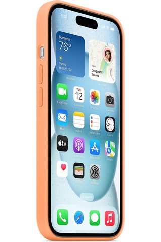 İphone 15 Kılıfı Magsafe Çizilmeye Karşı Korumalı Silikon Kılıf Gri Yeşil İphone 15 İle Uyumlu