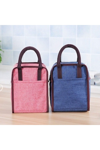 Öğle Yemeği Çantası Taşınabilir Soğutucu Öğle Yemeği Çantası Isı Yalıtımlı Seyahat Tote Çantaları Büyük Gıda Piknik Öğle Yemeği Kutusu Çantası Erkekler Kadınlar İçin 5 Siyah