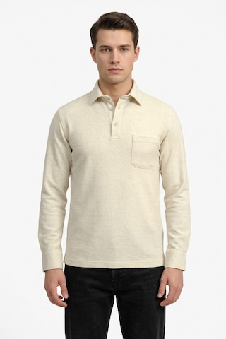 Çizgi Triko Erkek Gömlek Yaka Cepli Klasik Kalıp Sweatshirt 5304 Bgl-st05540 Bej