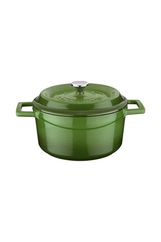 Lava Metal Döküm Yuvarlak Tencere, 20 Cm, Yeşil Çok Renkli