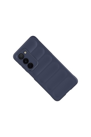 Maks Technology Oppo A5 Uyumlu Kılıf Esnek Tpu Oyuklu Arka Yüzey Tasarımlı Mkst Etnik Silikon Kapak - Lacivert