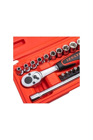 İzeltaş 14000005132 1/4'' Altı Köşe Mini Lokma Anahtar Ve Bits Set 27 Parça