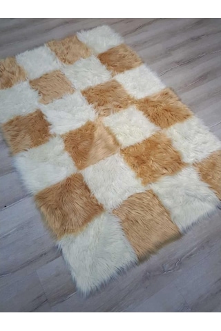 Yamalı Home Style Post Halı Krem Kahve 120 x 180 Cm