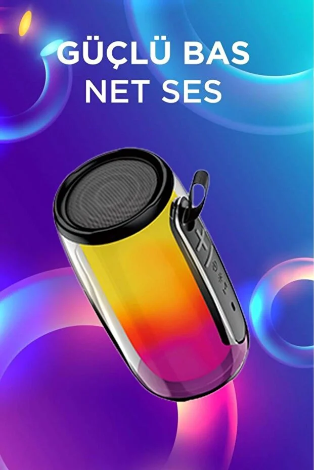 Bluetooth Hoparlör Rgb Işıklı Tws Usb Tf Destekli Speaker Bts-1953 Siyah