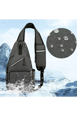 Fortunelane 2023 Model Su Geçirmez Kumaş Çapraz Çanta Unisex Dışarıda Çalışma Gri Gri Gri