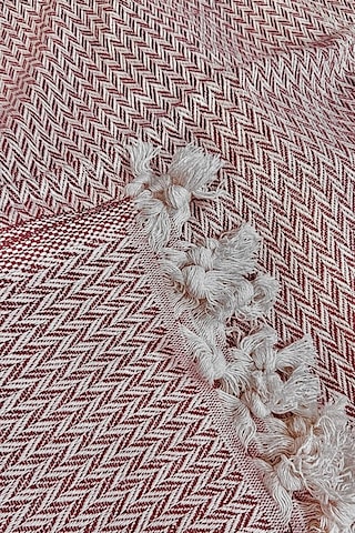 Lunga Vita Başak Desen Dokuma %100 Pamuklu Çok Amaçlı Pike Koltuk Örtüsü 180x230 Bordo