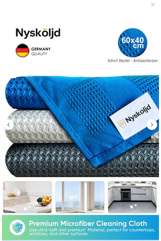 Solıngen 3 Lü Mikrofiber Sihirli Bez Açık Gri