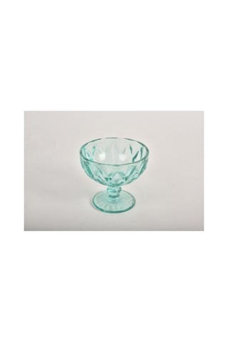 Setabıanca Stcv-292-a Crystal Colors Ayaklı Kase Ekose Desen Aqua, 6'lı çok renkli