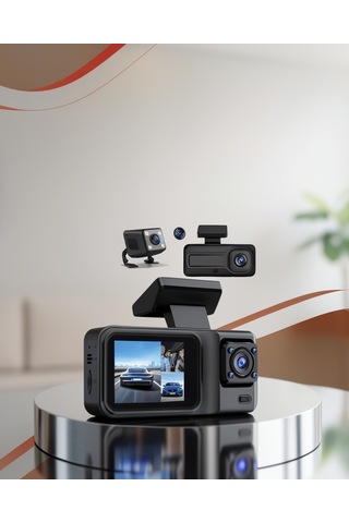360 Kapsamlı Ön Arka İç Kamera Dashcam Uczzzgenişaçılıaraçkamera-1