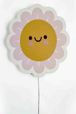 Çocuk Odası Bebek Odası Led Işıklı  Papatya Baskılı Mdf Duvar Süsü
