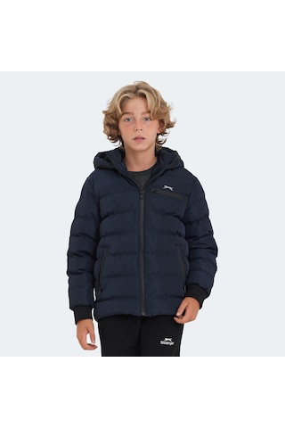 Slazenger CAPTAIN Çocuk Kapüşonlu Şişme Lacivert Mont & Kaban