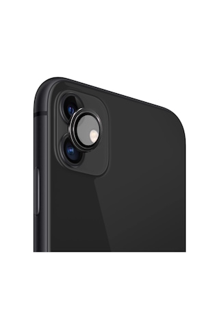 Safeus Safir Temperli Kamera Lens Koruyucu, Apple Uyumlu iPhone 11 İle Siyah