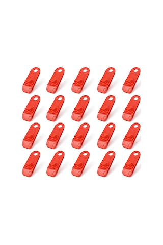 Geeroyoo Kırmızı Nilon Kamp Çadırı Klipsi, 20 Adet, Feneri/perdeyi Sabitleyen, Güçlü Tutucu, Açık Hava Aktivitesi İçin Kırmızı