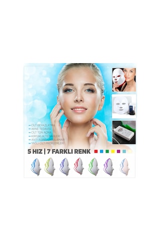7 Işikli Mültifonksiyonel Led'Li Cilt Bakım Maskesi Led Maske