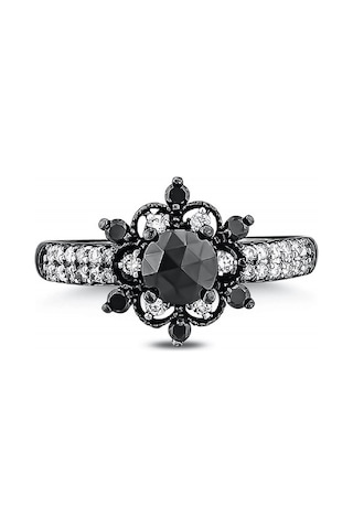 Ariş Pırlantalı Siyah Elmas Yüzük