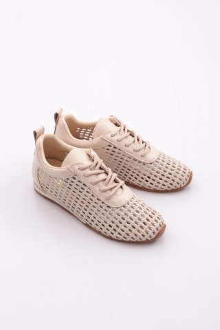 Dgn B0030 Kadin Delikli Casual Ayakkabi Bej