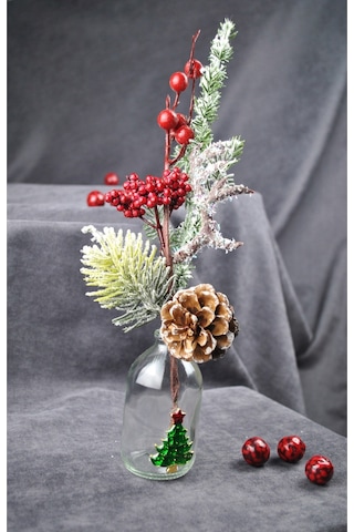 1 Adet 30 Cm Yapay Yılbaşı Çiçeği Dekoratif Yılbaşı Çiçek New Year Christmas- Altın