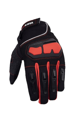 Prorider Shadow Korumalı Motosiklet Eldiveni Kırmızı-Siyah