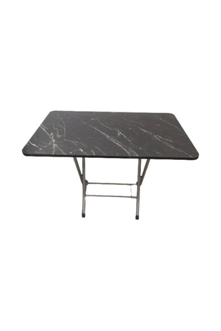 Sadeceonda Siyah Mermer Desenli Katlanır Balkon Masası- 70x109 Cm