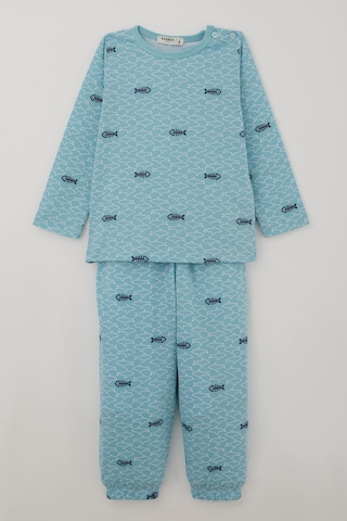 Breeze Erkek Bebek Pijama Takımı Deniz Temalı Köpekbalığı Desenli 9 Ay - 3 Yaş , Turkuaz