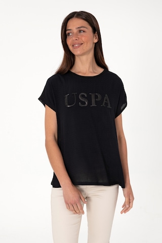 U.S. Polo Assn. Kadın Siyah Bisiklet Yaka Tişört 50300777-VR046