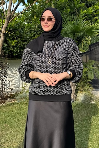 Rabia Şamlı Tüvit Sweat Beyaz Çizgili Normal