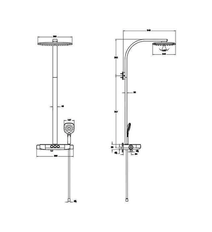 Artema Aquacontrol Charm 360 3f Duş Sistemi A47204 Krom Krom